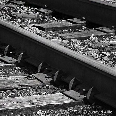 Yard Rails black-and-white Railroad Still Life Series