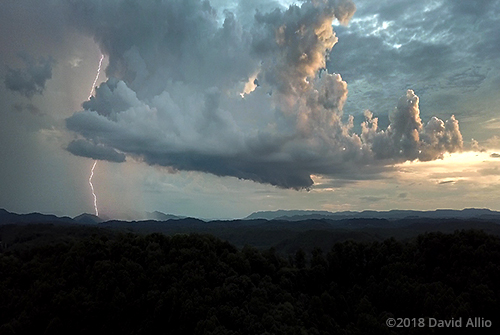 Lightning High Knob Southwest Virginia aerial photography David Allio Papa Drone