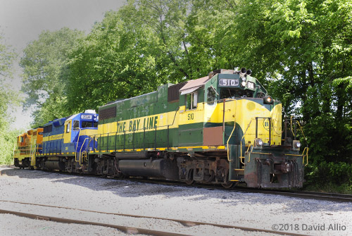 Locomotives from The Bay Line Heart of Georgia Genesee Wyoming rumble Macon Georgia