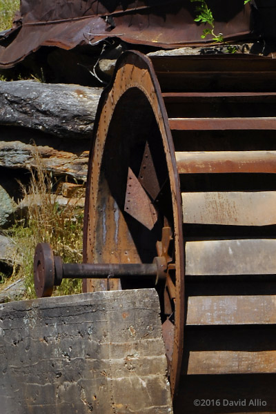 dinged and damaged rusting waterwheel Anderson Mill oldest standing mill North Tyger River Spartanburg County Moore South Carolina Americana Collection