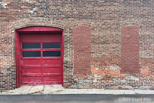 Weathered Red Door urban art Danville Illinois 2019