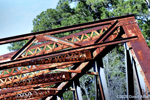 Rusted riveted lattice connections Hillman Bridge Old Ellaville Bridge abandoned US90 Bridge Suwannee River State Park Ellaville Florida Americana Collection