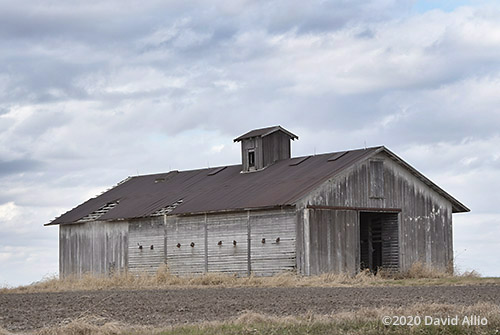 High wind warning rusted roof Weathered Prairie Barn Fountain County Stone Bluff Indiana landscape Americana Collection