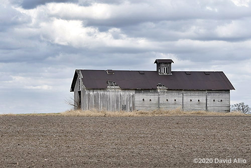 Rusted roof Weathered Prairie Barn Fountain County Stone Bluff Indiana landscape Americana Collection