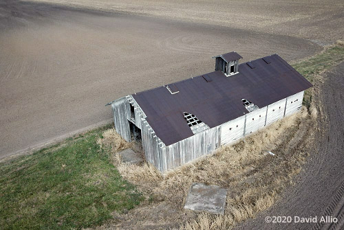 Wind-blown Weathered Prairie Barn Fountain County Stone Bluff Indiana landscape Americana Collection