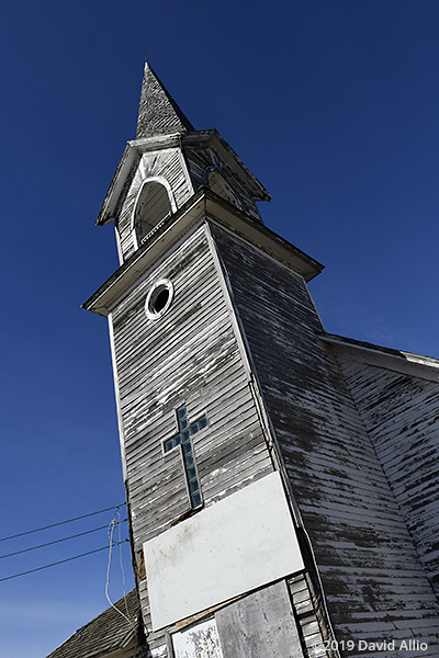 Tunbridge Scandinavian Evangelical Lutheran Church bell tower steeple Rugby North Dakota 2019